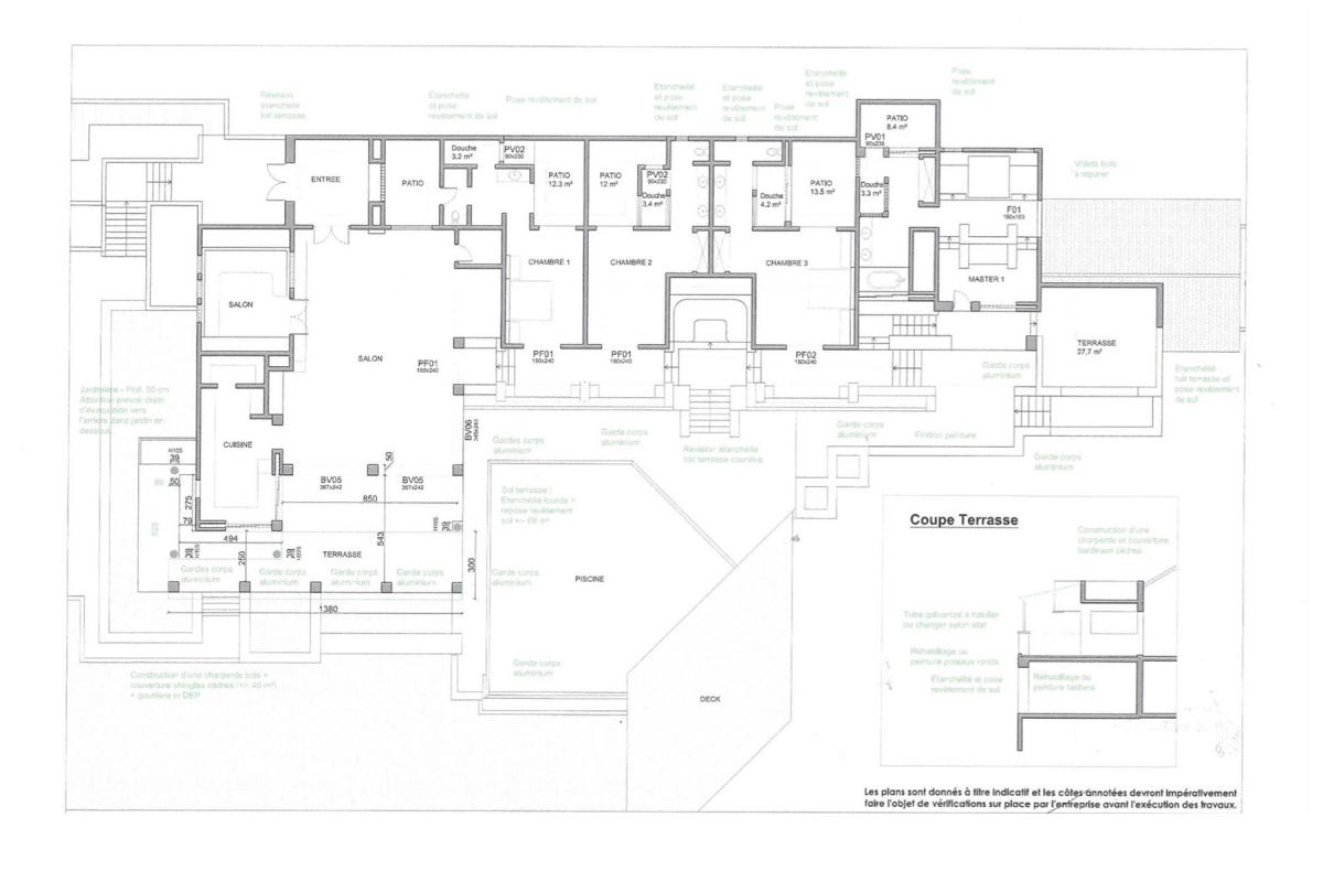 St Martin beachfront luxury villa rental - Floor Plan page 1